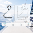 Marine Boat T316 Stainless Steel Cunningham Hook, Top Dock Deck Rope Hook for Yacht, Sailboat, Sailing Rigging, Line, and Marine Hardware