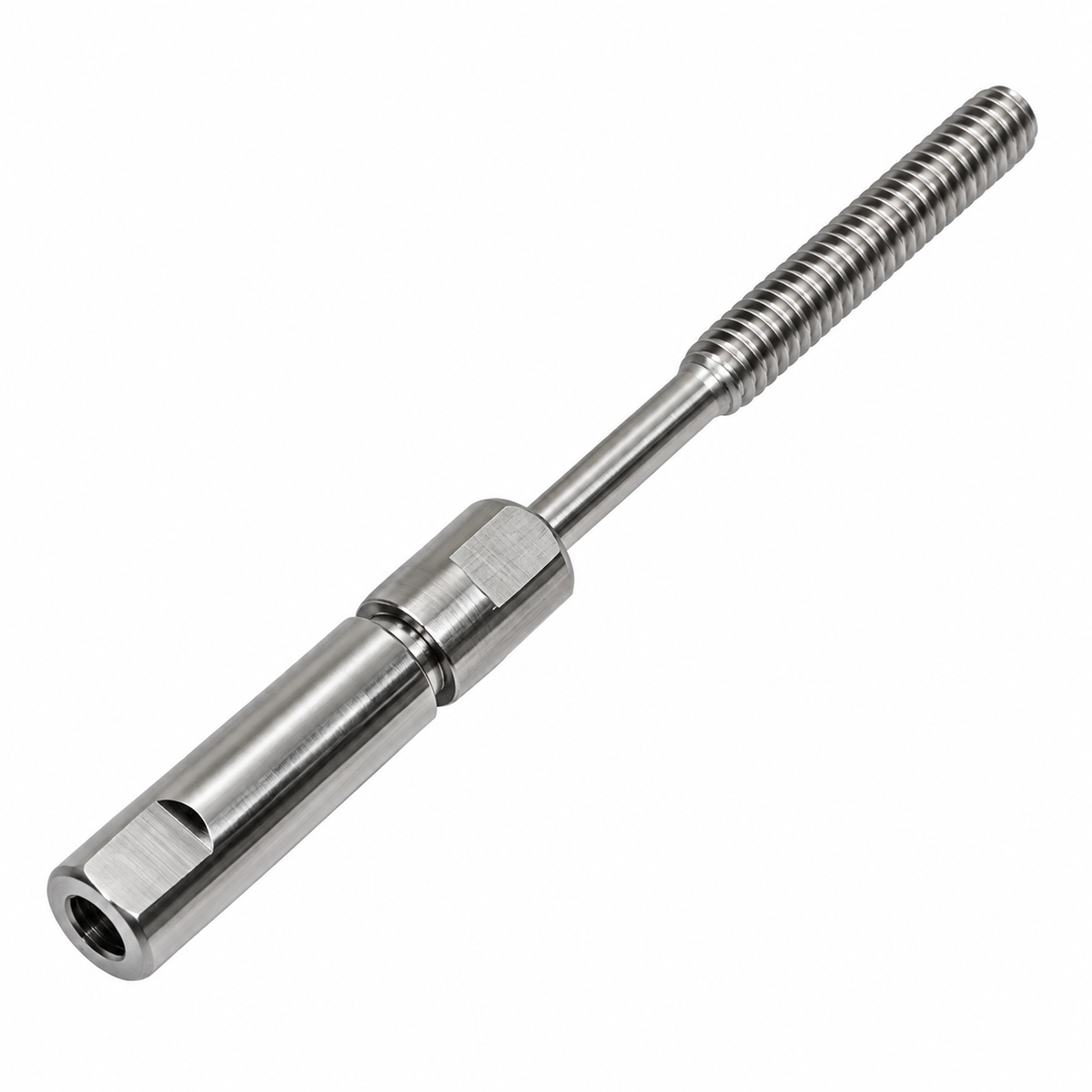 4 Pc Set T316 Stainless Steel Swageless Short Stud with 1/4" Thread for 1/8" and 3/16" Cable Wire, Deck Railing Terminal Fitting