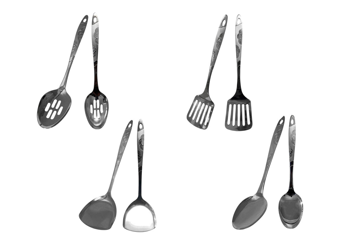 Stainless Steel Kitchenware Slotted Spatula , Slotted Spoon, Spoon, Spatula Buffet Utensil for Cooking, Serving, Catering & Commercial Kitchen Use