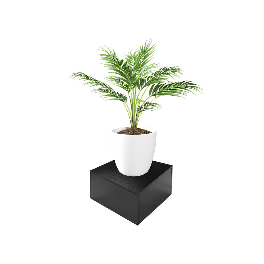 Black 18'' x 18'' x 12'' Cube Pedestal Display Knockdown Base Retail Fixture
