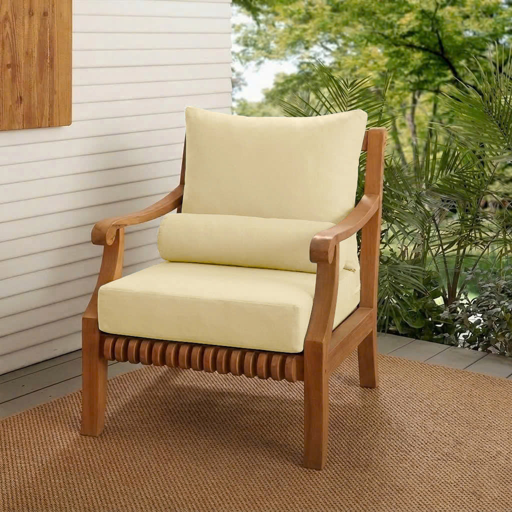 |COVER ONLY| Large Size 26x30x6 Knife Edge Outdoor Deep Seat Backrest Cushion with Bolster, Water Repellent, Patio Cushion Slipcovers Replacement AD103