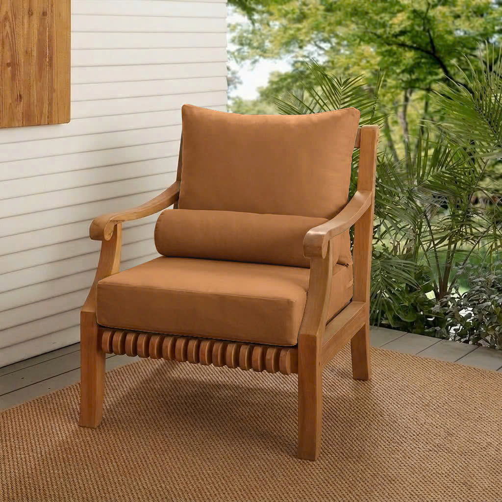|COVER ONLY| Small Size 23x24x6 Knife Edge Outdoor Deep Seat Backrest Cushion with Bolster, Water Repellent, Patio Cushion Slipcovers Replacement AD104