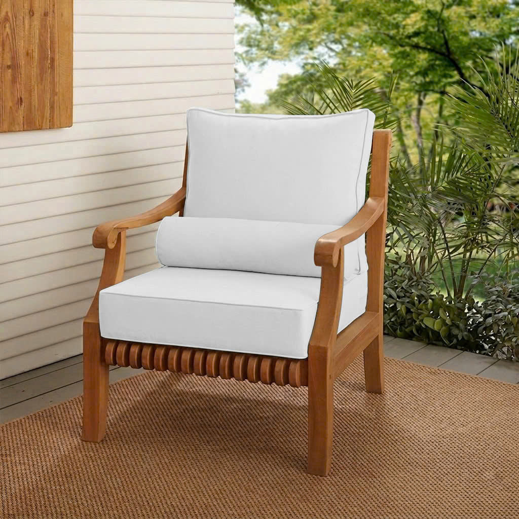 |COVER ONLY| Large Size 26x30x6 Piped Trim Outdoor Deep Seat Backrest Cushion with Bolster, Water Repellent, Patio Cushion Slipcovers Replacement AD106