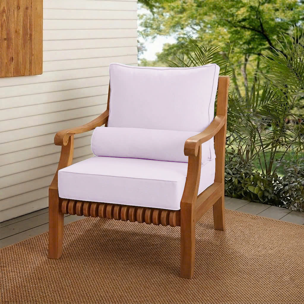 |COVER ONLY| Large Size 26x30x6 Piped Trim Outdoor Deep Seat Backrest Cushion with Bolster, Water Repellent, Patio Cushion Slipcovers Replacement AD107