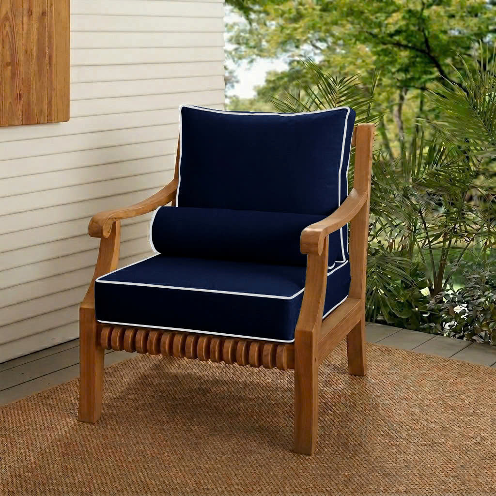 |COVER ONLY| Small Size 23"x24"x6" Outdoor Deep Seat Cushion with Bolster, Water Repellent, Patio Deep Seat Backrest Cushion Bolster Slipcovers Replacement