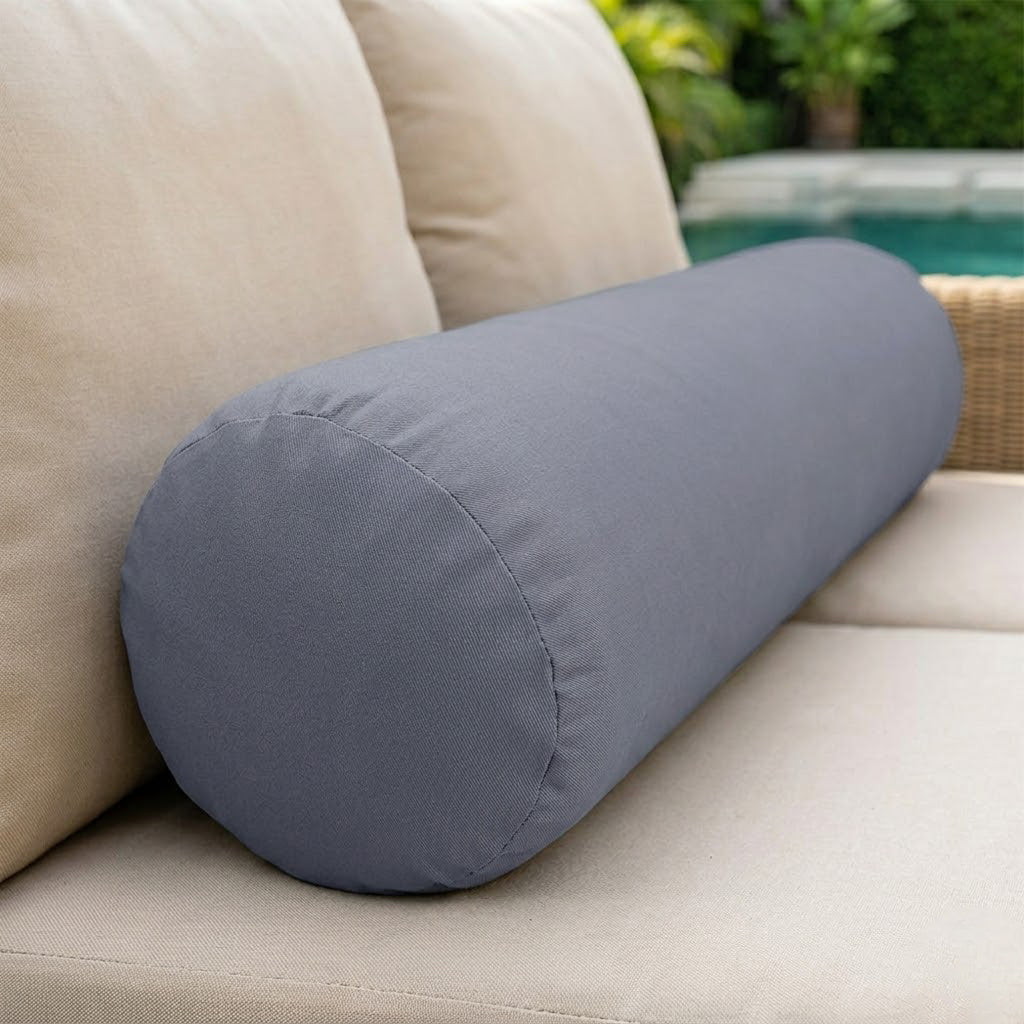 |COVER ONLY| Knife Edge Large Size 26x6 Outdoor Bolster Pillow Water Repellent Decorative Bolster Pillow for Porch Swing Couch Sofa Cushion Patio Furniture AD001