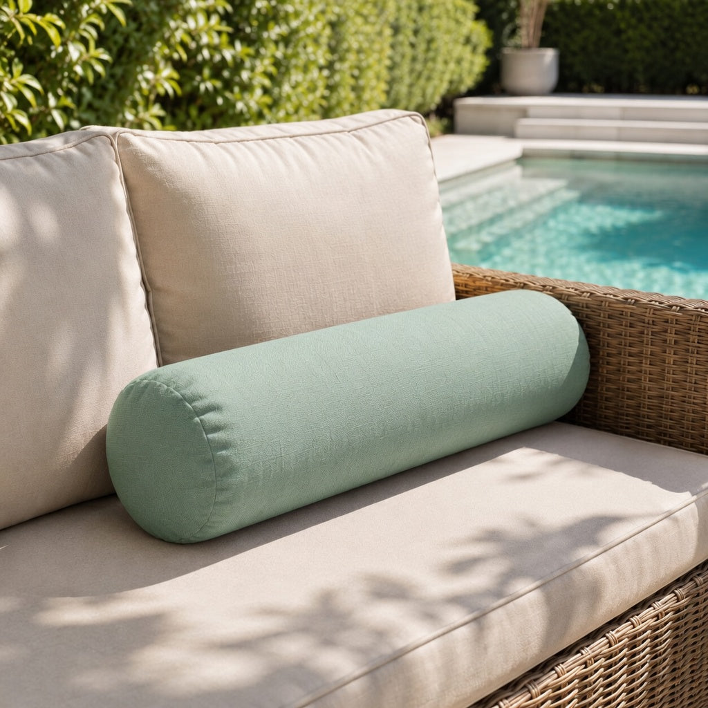 |COVER ONLY| Knife Edge Large Size 26x6 Outdoor Bolster Pillow Water Repellent Decorative Bolster Pillow for Porch Swing Couch Sofa Cushion Patio Furniture AD002