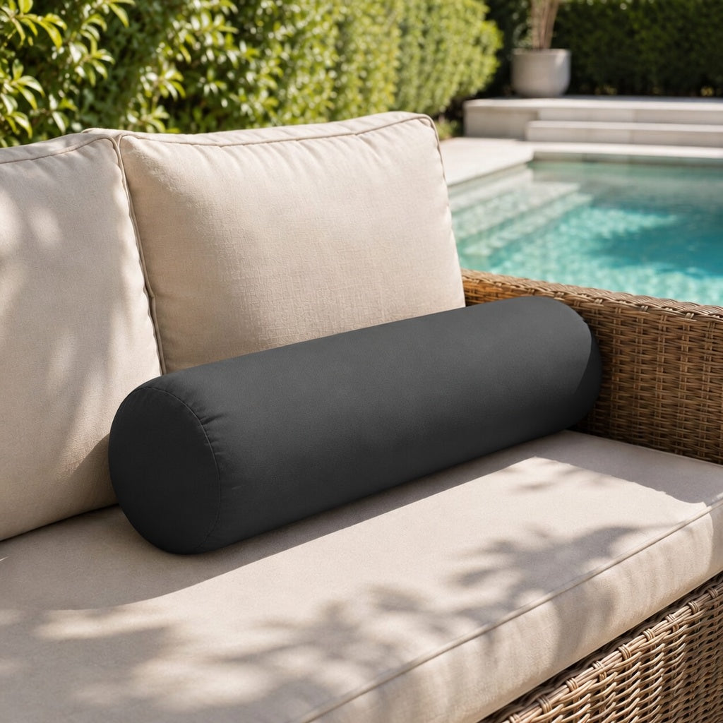|COVER ONLY| Knife Edge Large Size 26x6 Outdoor Bolster Pillow Water Repellent Decorative Bolster Pillow for Porch Swing Couch Sofa Cushion Patio Furniture AD003