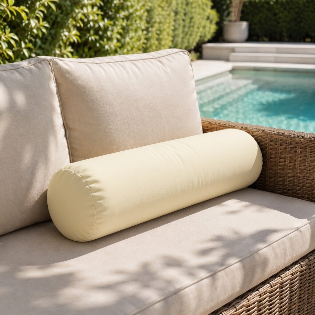 |COVER ONLY| Knife Edge Large Size 26x6 Outdoor Bolster Pillow Water Repellent Decorative Bolster Pillow for Porch Swing Couch Sofa Cushion Patio Furniture AD103