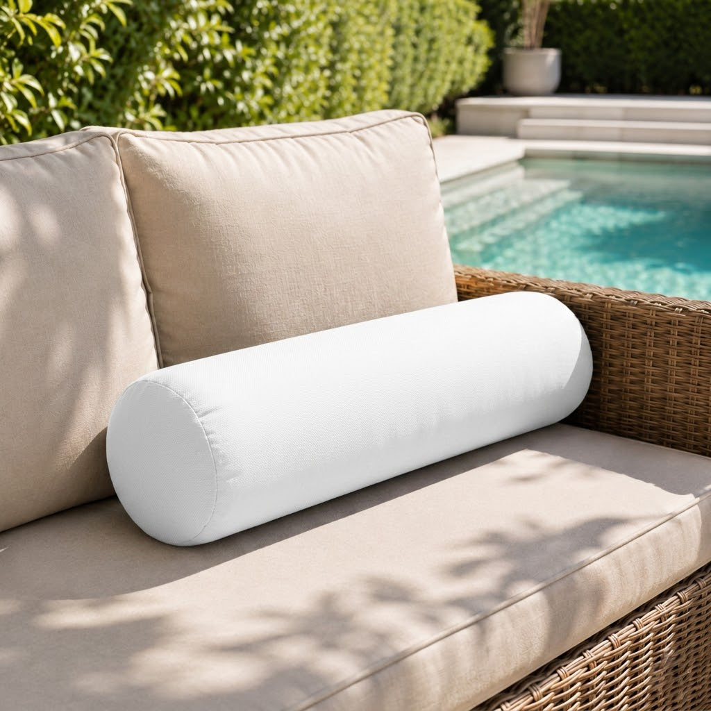 |COVER ONLY| Knife Edge Large Size 26x6 Outdoor Bolster Pillow Water Repellent Decorative Bolster Pillow for Porch Swing Couch Sofa Cushion Patio Furniture AD106