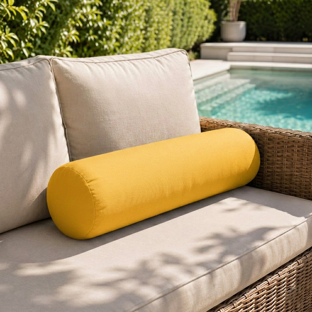 |COVER ONLY| Knife Edge Medium Size 24x6 Outdoor Bolster Pillow Water Repellent Decorative Bolster Pillow for Porch Swing Couch Sofa Cushion Patio Furniture AD108