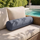 Piped Trim Large Size 26x6 Outdoor Bolster Pillow Water Repellent Decorative Bolster Pillow Insert and Cover Set For Patio Daybed Porch Swing AD001