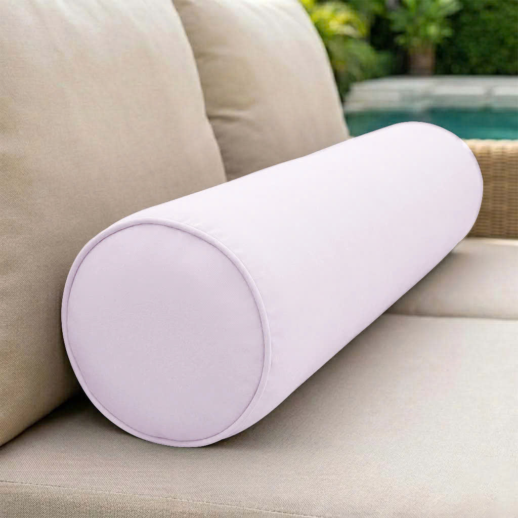 |COVER ONLY| Piped Trim Medium Size 24x6 Outdoor Bolster Pillow Water Repellent Decorative Bolster Pillow for Porch Swing Couch Sofa Cushion Patio Furniture AD107