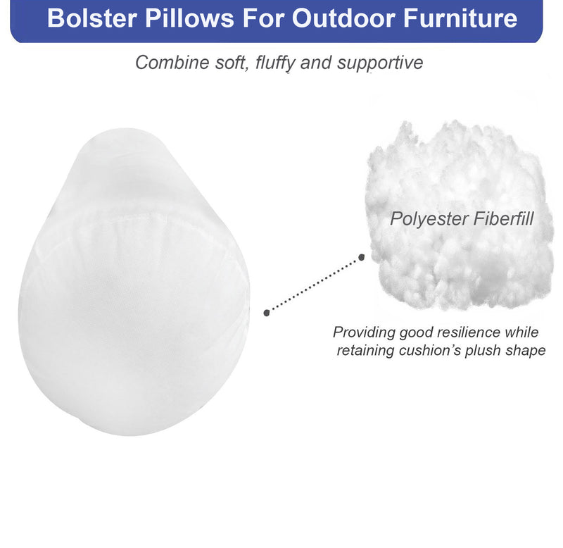 Large Size 26"x6" Outdoor Round Long Bolster Pillow Polyester FiberFill Decorative Bolster for Porch Swing Couch Sofa Cushion |INSERT ONLY|