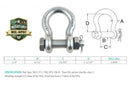 Mil Spec Non-Magnetic Drop Forged Stainless Steel T316 Bolt Pin Anchor Shackle