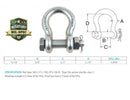 Mil Spec Non-Magnetic Drop Forged Stainless Steel T316 Bolt Pin Anchor Shackle