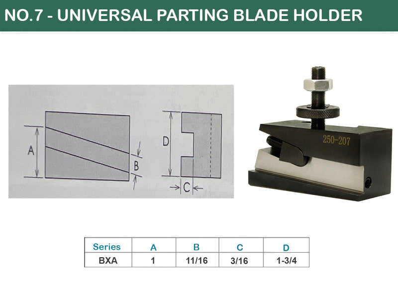 Universal Parting Blade Tool Holder Quick Change