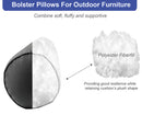 Outdoor Bolster Pillow Water Repellent Decorative Bolster Pillow Insert and Cover Set For Patio Daybed Porch Swing