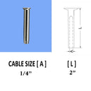 Stainless Steel Swage Stemball Fittings for METAL POST 1/8", 3/16", 1/4" Cable Size