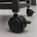 2" Black PVC Nylon Twin Swivel Caster Wheel with Brake, Threaded Stem Caster for Furniture, Cart, Display Rack, and Equipment