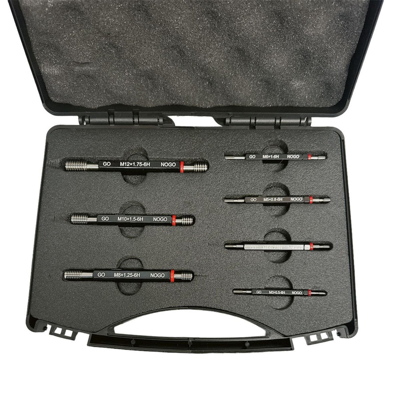 7 PC H6 Metric Thread Plug Gage Set Double End GO & NO GO Set Lot H6 6H