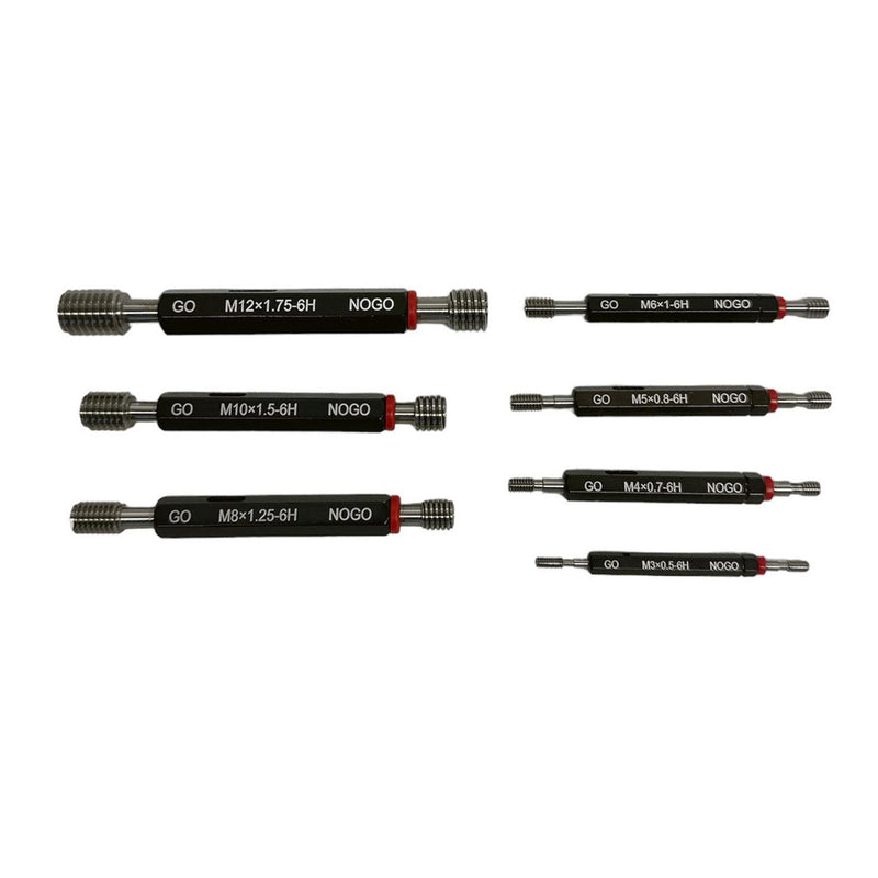 7 PC H6 Metric Thread Plug Gage Set Double End GO & NO GO Set Lot H6 6H