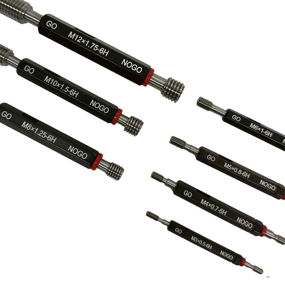 7 PC H6 Metric Thread Plug Gage Set Double End GO & NO GO Set Lot H6 6H