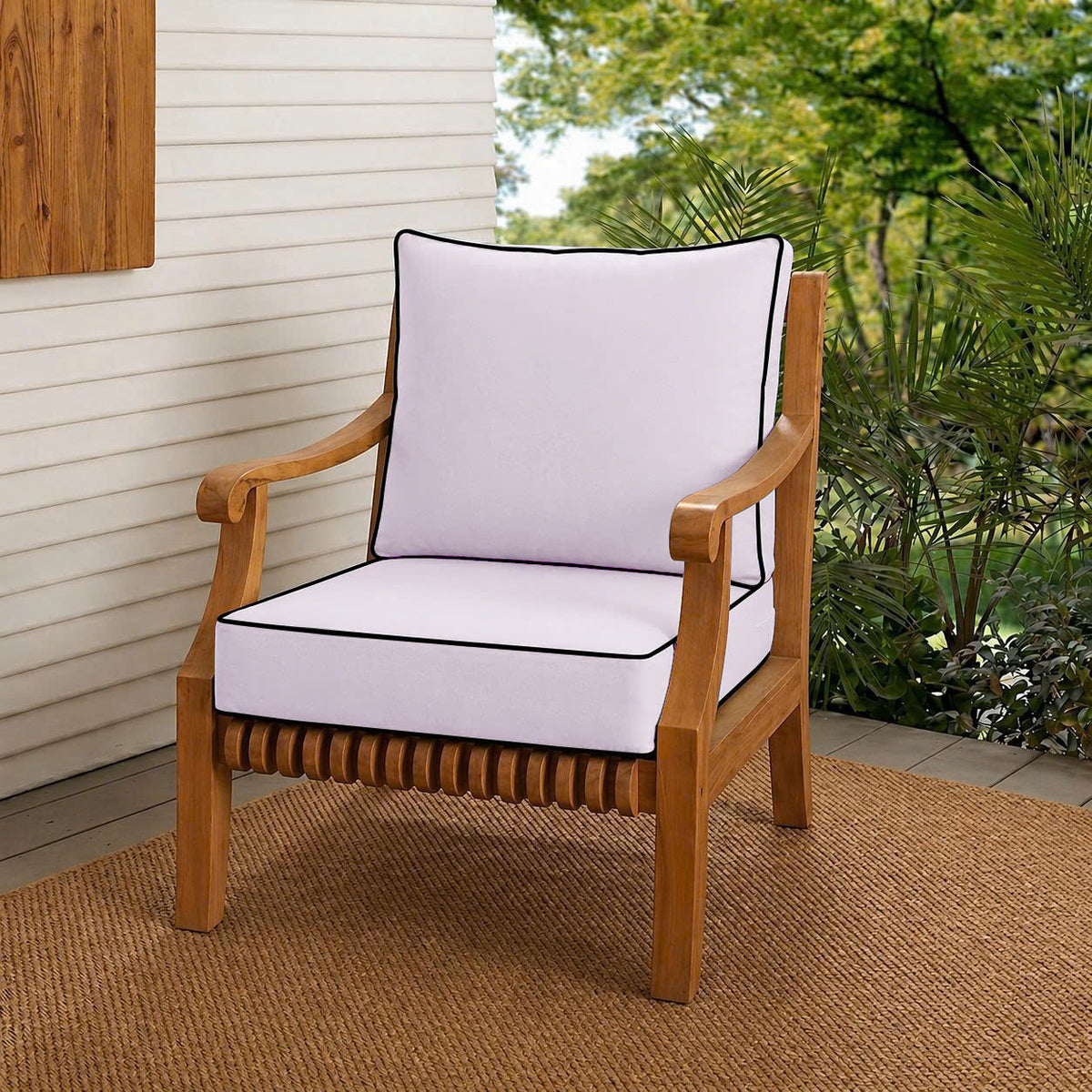 Small Size 23"x24"x6" Outdoor Deep Seat Cushion, Water Repellent, Patio Deep Seat Backrest Cushion Insert & Cover Set