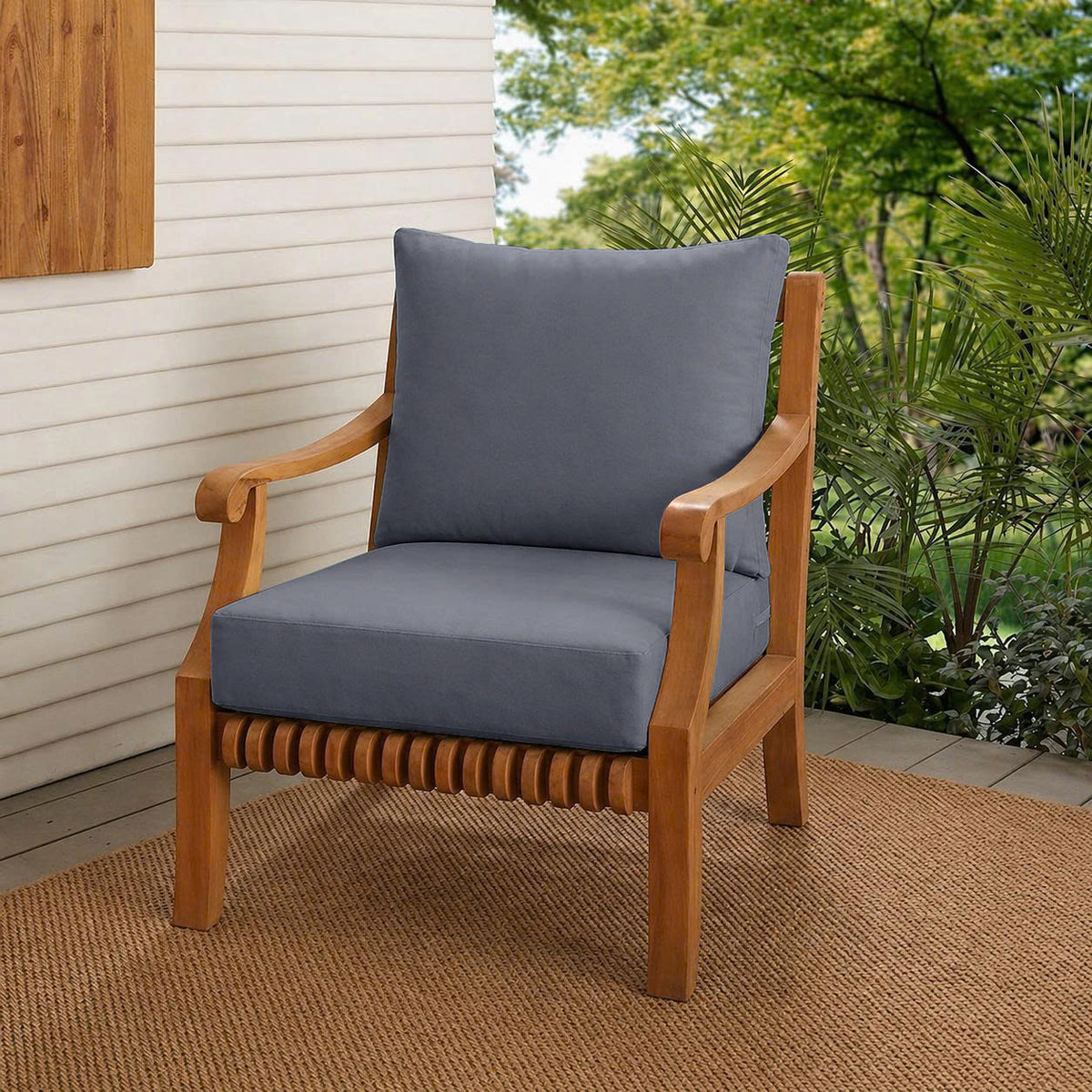 |COVER ONLY| Knife Edge Outdoor Deep Seat Cushion 26x30x6, Water Repellent, Patio Furniture Patio Cushion Slipcovers Replacement Seat Cushion Covers AD001