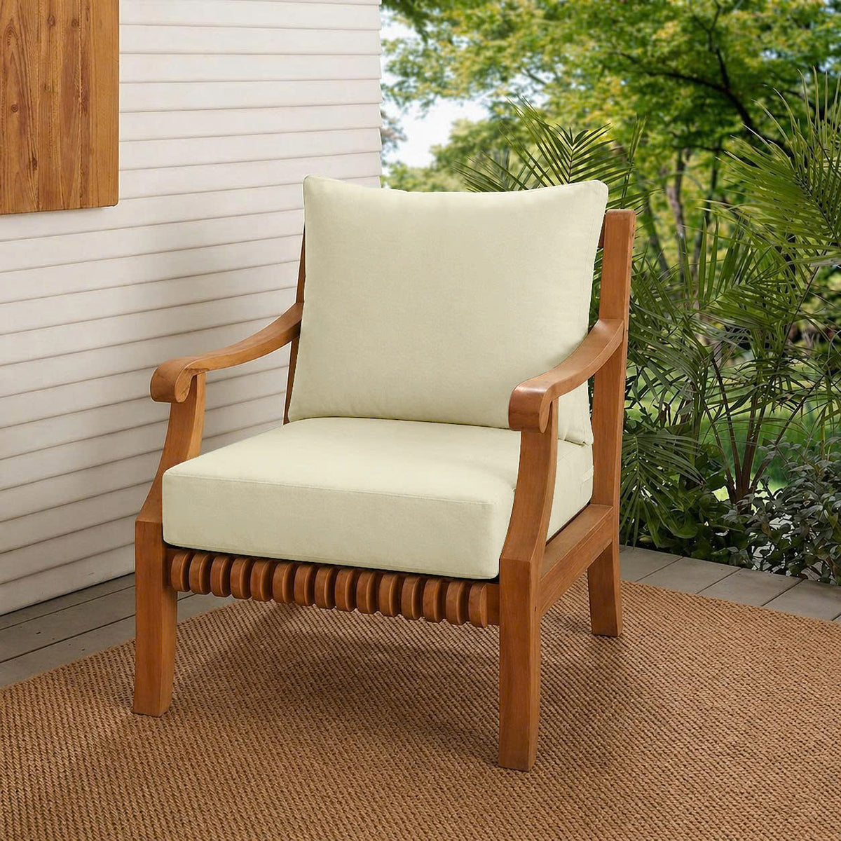 |COVER ONLY| Knife Edge Outdoor Deep Seat Cushion 26x30x6, Water Repellent, Patio Furniture Patio Cushion Slipcovers Replacement Seat Cushion Covers AD005
