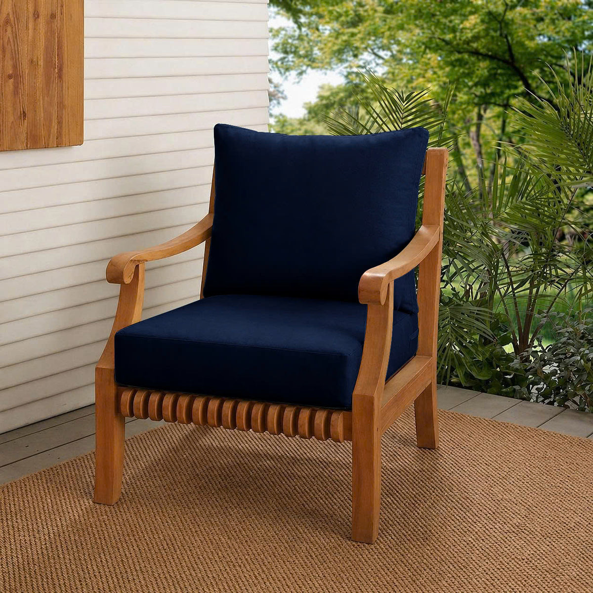 |COVER ONLY| Knife Edge Outdoor Deep Seat Cushion 26x30x6, Water Repellent, Patio Furniture Patio Cushion Slipcovers Replacement Seat Cushion Covers AD101