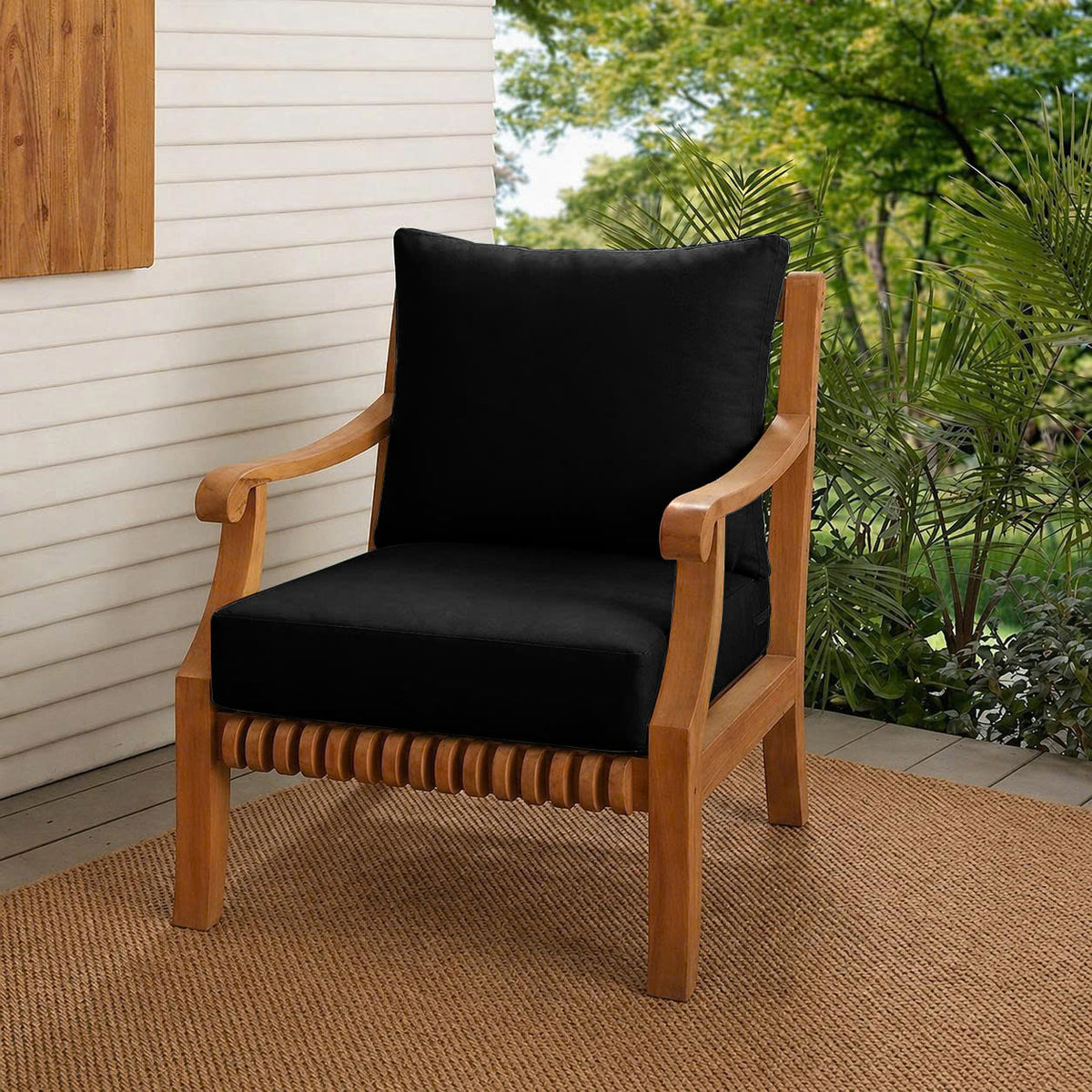 |COVER ONLY| Knife Edge Outdoor Deep Seat Cushion 26x30x6, Water Repellent, Patio Furniture Patio Cushion Slipcovers Replacement Seat Cushion Covers AD109