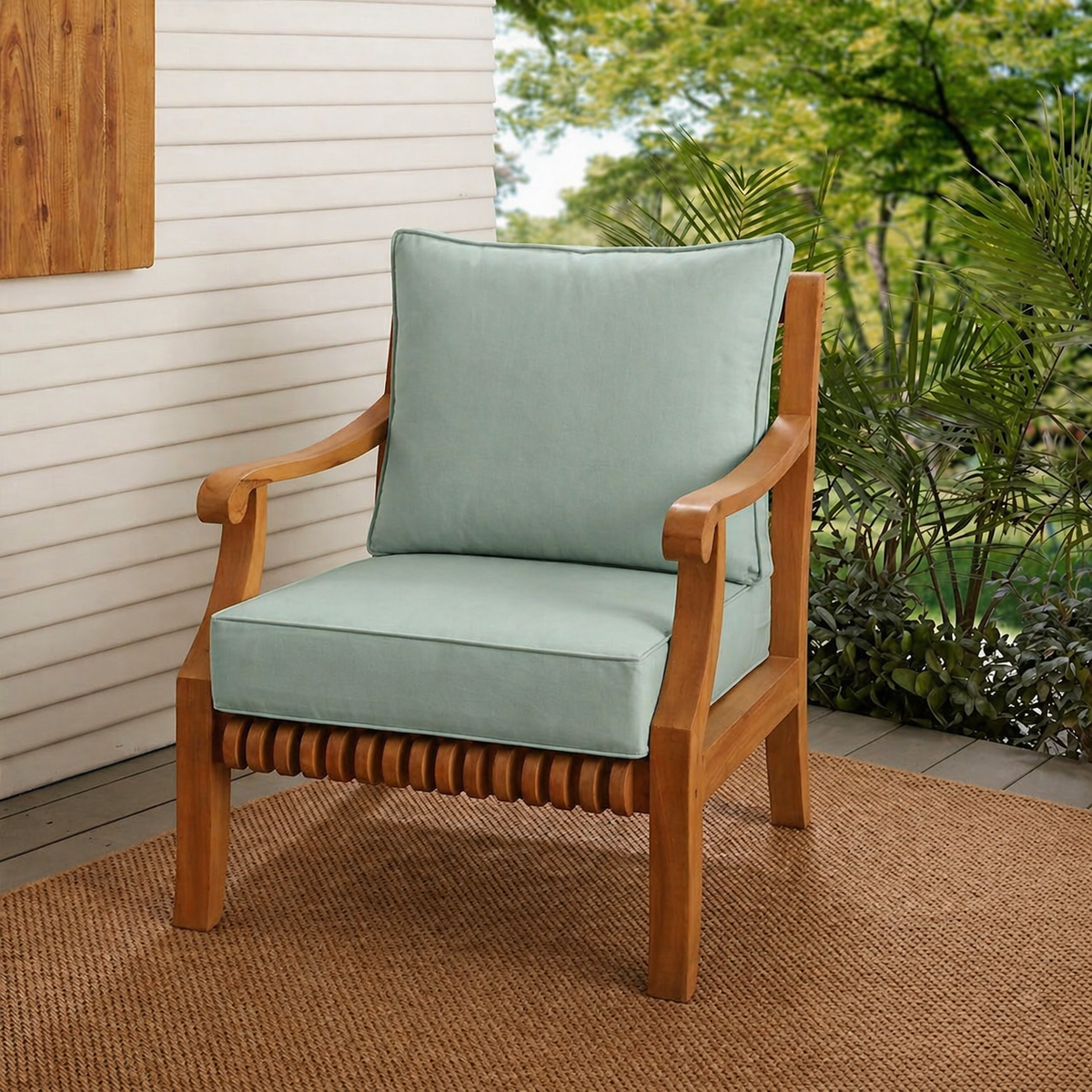 |COVER ONLY| Piped Trim Outdoor Deep Seat Cushion 23x24x6, Water Repellent, Patio Furniture Patio Cushion Slipcovers Replacement Seat Cushion Covers AD002