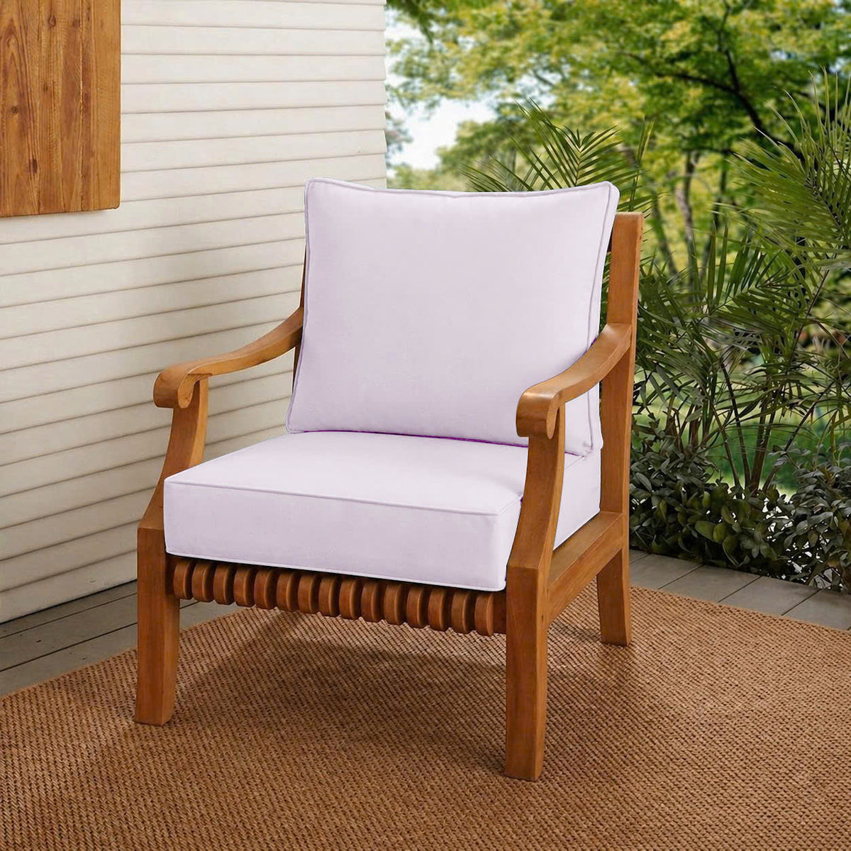 |COVER ONLY| Piped Trim Outdoor Deep Seat Cushion 26x30x6, Water Repellent, Patio Furniture Patio Cushion Slipcovers Replacement Seat Cushion Covers AD107