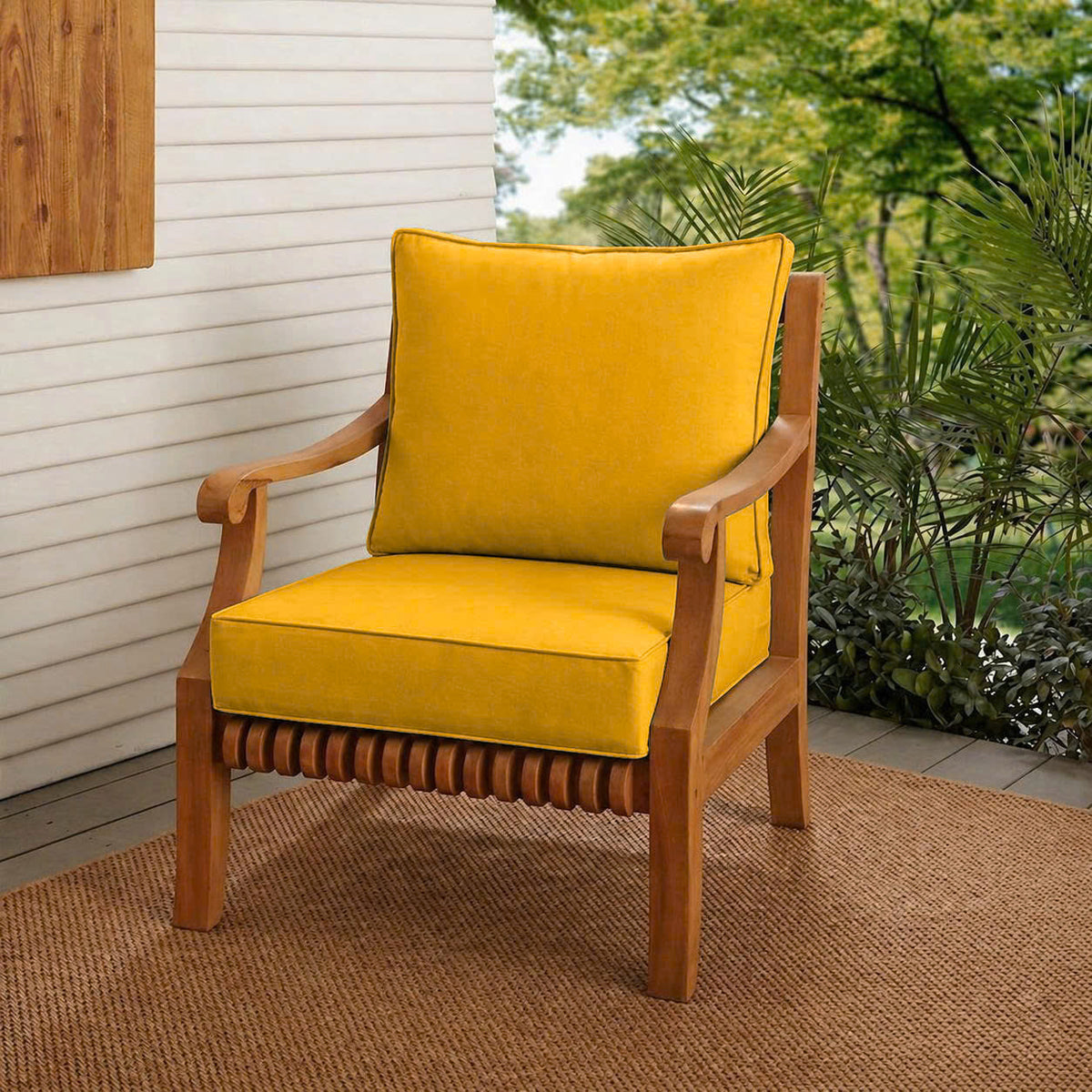 |COVER ONLY| Piped Trim Outdoor Deep Seat Cushion 26x30x6, Water Repellent, Patio Furniture Patio Cushion Slipcovers Replacement Seat Cushion Covers AD108