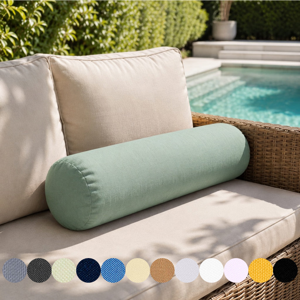 |COVER ONLY| Medium Size 24"x6" Outdoor Bolster Pillow Water Repellent Decorative Bolster Pillow for Porch Swing Couch Sofa Cushion Patio Furniture