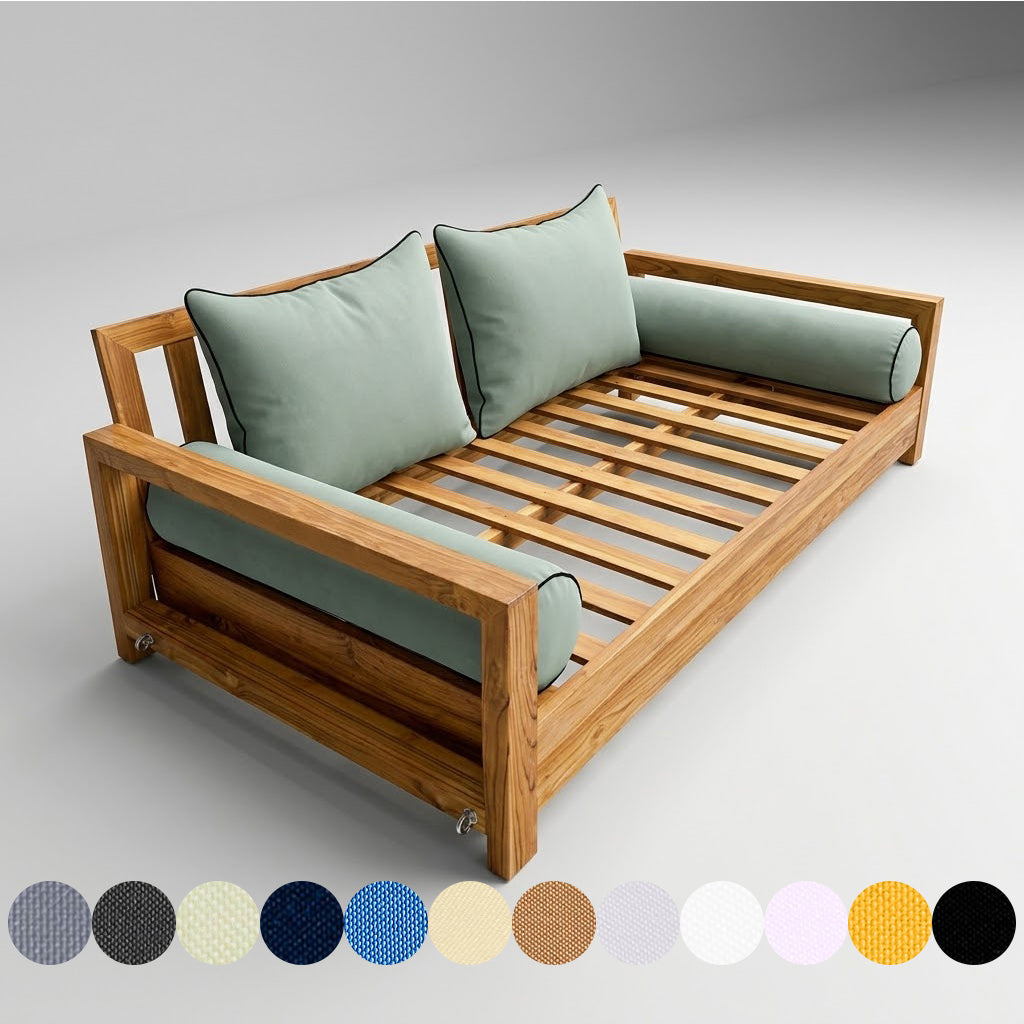 STYLE 4 Pillow & Bolster Cushion for Outdoor Indoor Daybed Porch Swing Bed | COVERS ONLY |