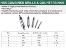 5 Pc Set HSS Center Drill 60 Degree Combined Countersink Bits Drilling(#1 to #6)