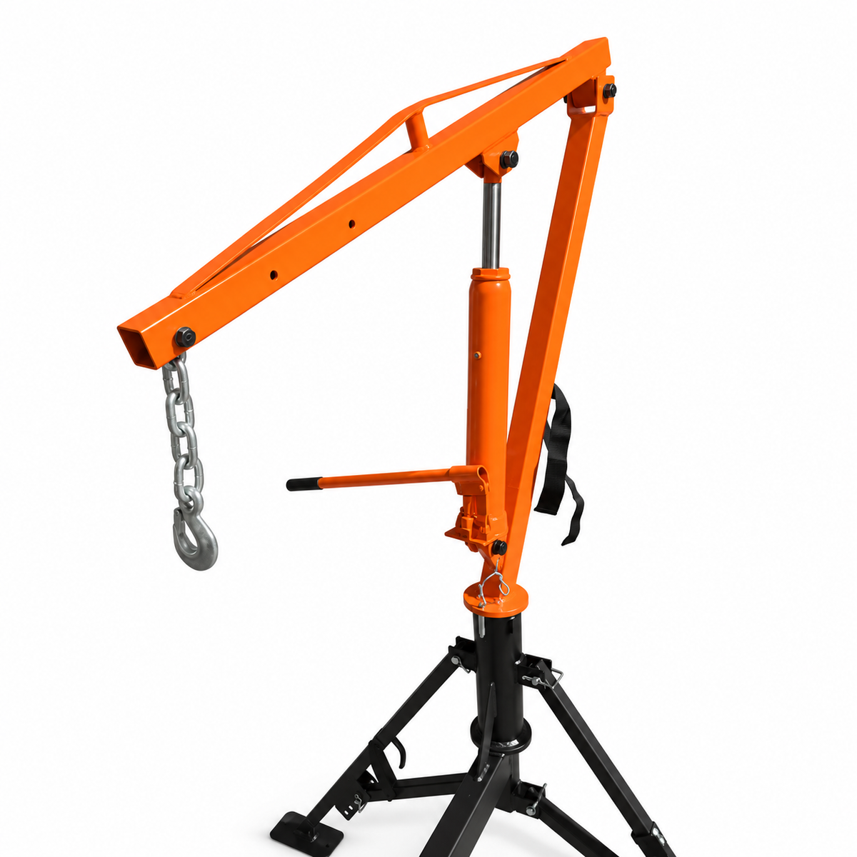 1,000 LB Hydraulic Pickup Truck Crane 2" Hitch Mount Swivel Hoist Lift Portable Tow Truck Jib Crane for Loading Engines, Cargo & Equipment