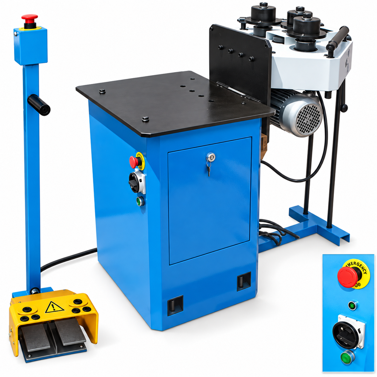1HP HV Ring Band Steel Roller Pinch Roll Bender Bending Machine Round Square 1-1/4" Tube Pipe