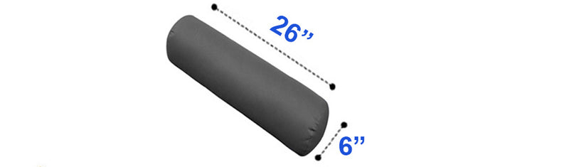 Piped Trim Large Size 26x6 Outdoor Bolster Pillow Water Repellent Decorative Bolster Pillow Insert and Cover Set For Patio Daybed Porch Swing AD106