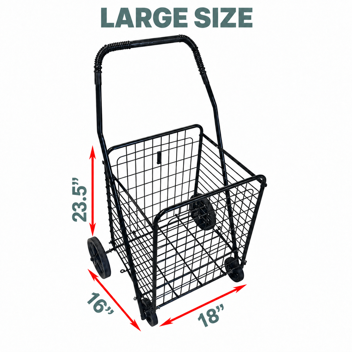MEDIUM, LARGE Foldable Single Basket Grocery Shopping Cart