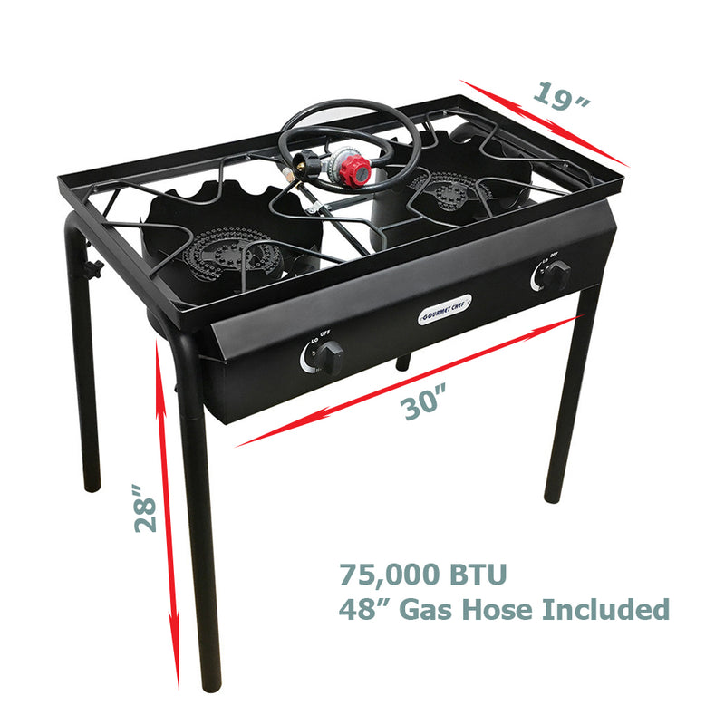 Propane Portable Gas Stove Burner Camper Cooker High Pressure UL Regulator BBQ