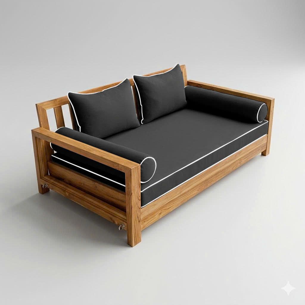 STYLE 4 - Mattress & Pillow Bolster Cushion Cover and Insert for Outdoor Indoor Daybed Porch Swing Bed Twin Size