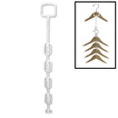 10 Pc 16'' Clear Plastic Clothes Stacking Hanger Connector Space Saving 9 Slots