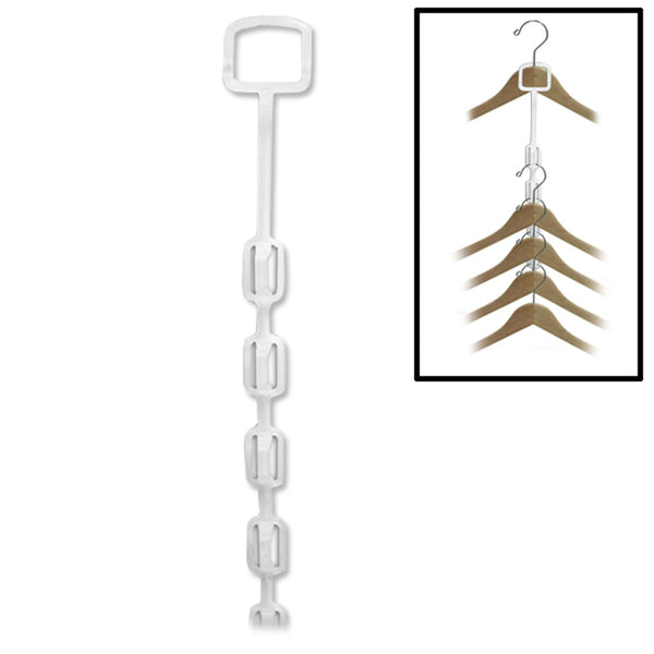 10 Pc 16'' Clear Plastic Clothes Stacking Hanger Connector Space Saving 9 Slots