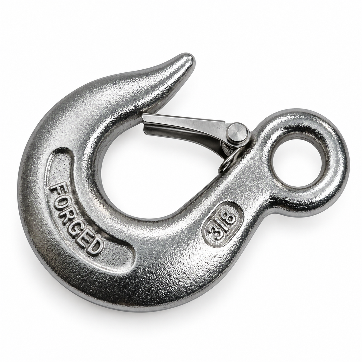 4 Pc Set Marine Drop Forged T316 Stainless Steel Eye Slip Hook, Heavy Duty Rigging Hook for Chain, Rope, Cable, Dock