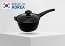 2 QT 7'' (18cm) Heavy Gauge Sauce Pan Pot Cookware Non-Stick 2 Tone 5 Layer Marble Coating