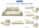 STYLE 1 - QUEEN SIZE Daybed Mattress Cushion Pillow Covers Inserts COMPLETE SET