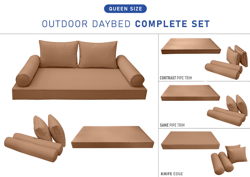 STYLE 1 - QUEEN SIZE Daybed Mattress Cushion Pillow Covers Inserts COMPLETE SET